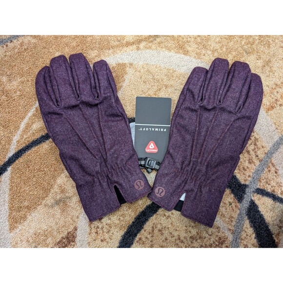 NWT Lululemon City Keeper Gloves Women's Size S/M Purple Black Fleece Lined - Picture 1 of 3